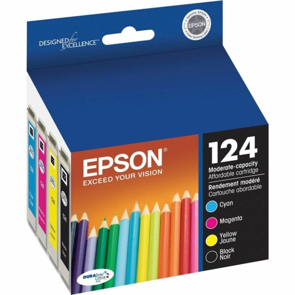 Epson DURABrite 124 Original Inkjet Ink Cartridge - Black, Cyan, Magenta, Yellow - 4 / Pack