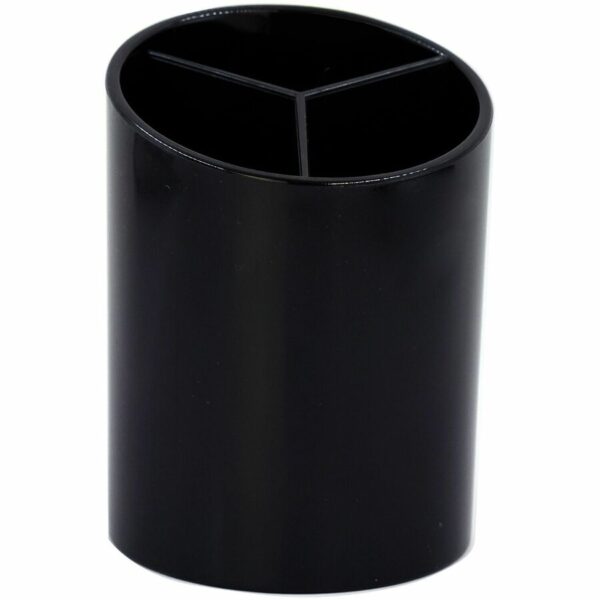 Business Source Large 3-Compartment Plastic Pencil Cup - Image 2