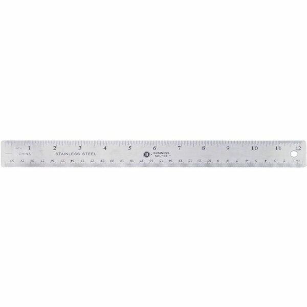 Business Source Nonskid Stainless Steel Ruler - Image 3