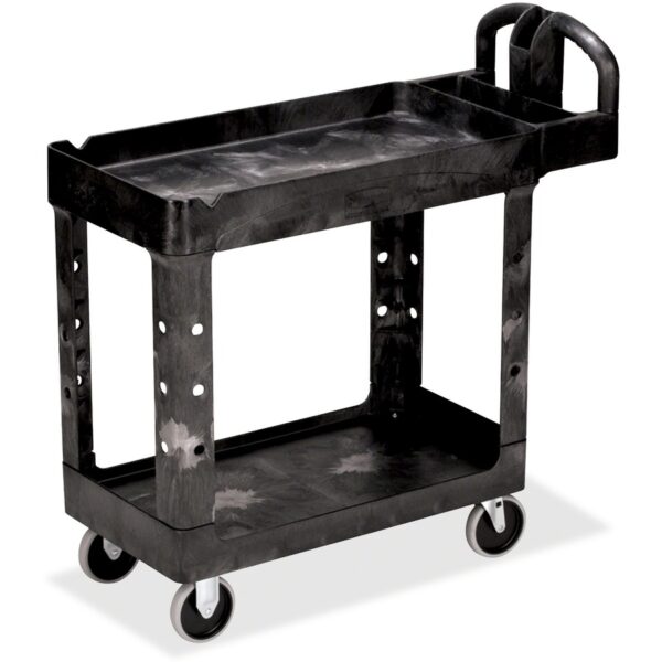 Rubbermaid Commercial HD 2-Shelf Utility Cart with Lipped Shelf (Small)