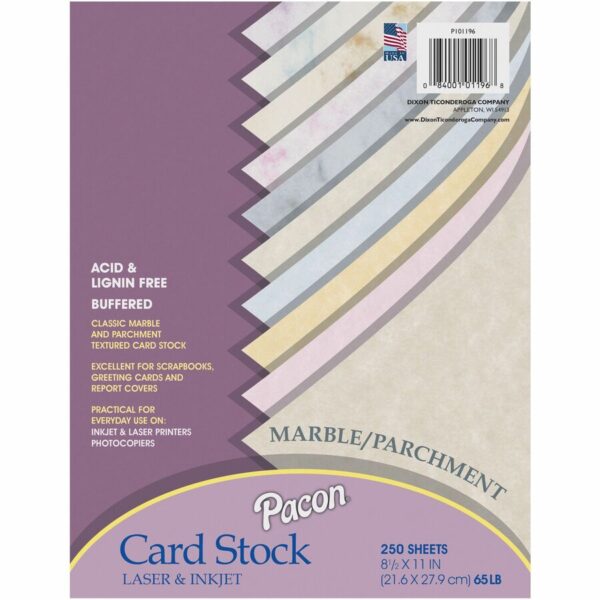 Pacon Marble/Parchment Cardstock Sheets - Assorted