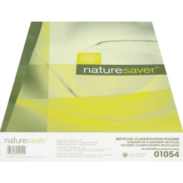 Nature Saver 2/5 Tab Cut Legal Recycled Classification Folder - Image 2