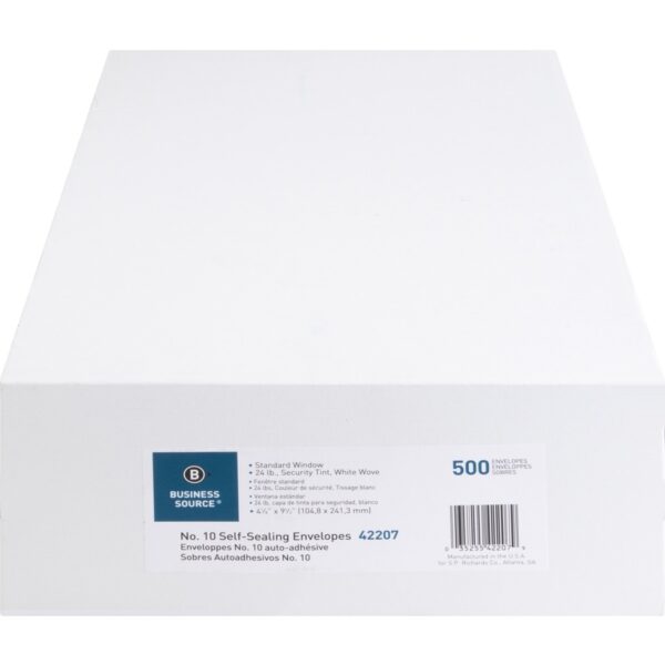 Business Source No.10 Standard Window Invoice Envelopes - Image 2