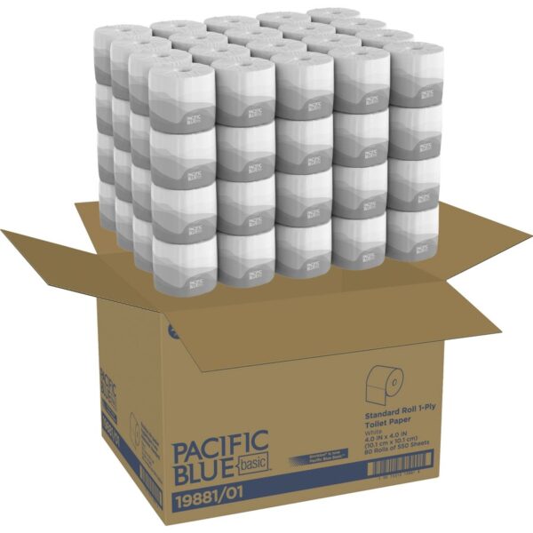 Pacific Blue Basic Standard Roll Toilet Paper - Image 2