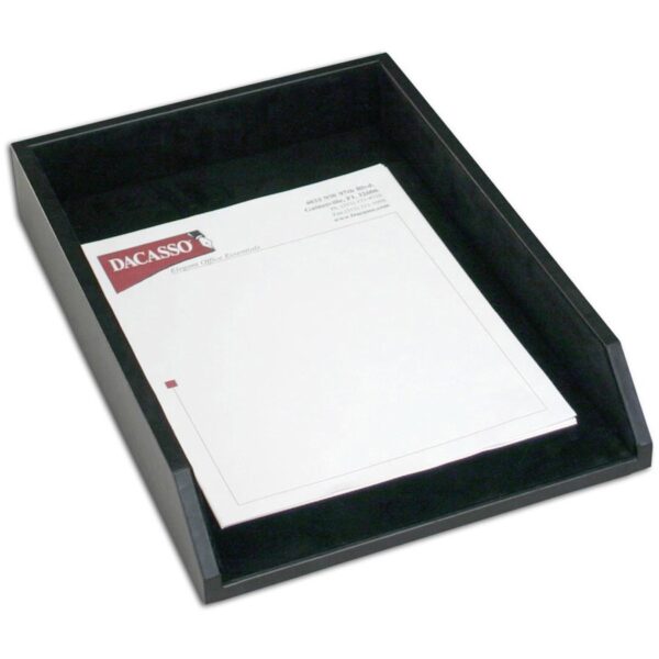 Dacasso Legal Tray - Black Leather