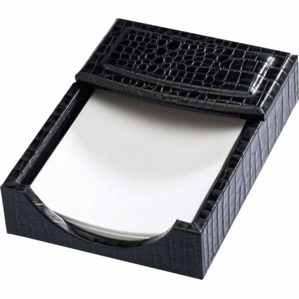 Dacasso Crocodile Embossed Black Leather Memo Holder