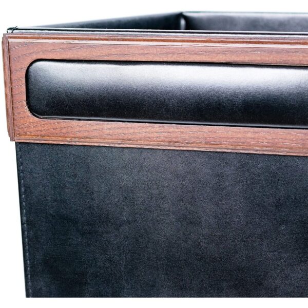 Dacasso Walnut & Leather Waste Basket - Image 2