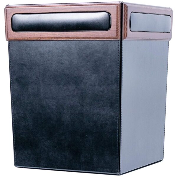 Dacasso Walnut & Leather Waste Basket - Image 3