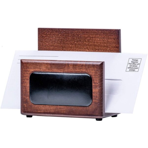 Dacasso Walnut & Leather Letter Holder - Image 2