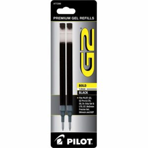 A pair of pilot g 2 gel ink refills in packaging.