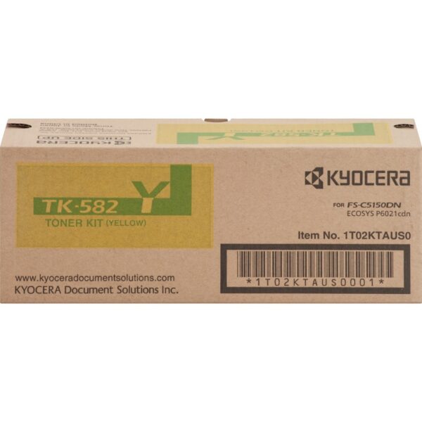 Kyocera TK-582Y Original Laser Toner Cartridge - Yellow - 1 Each