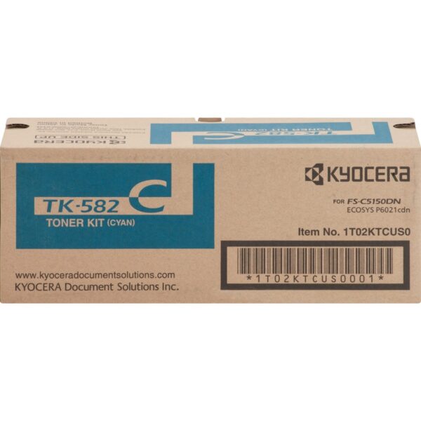 Kyocera TK-582C Original Laser Toner Cartridge - Cyan - 1 Each