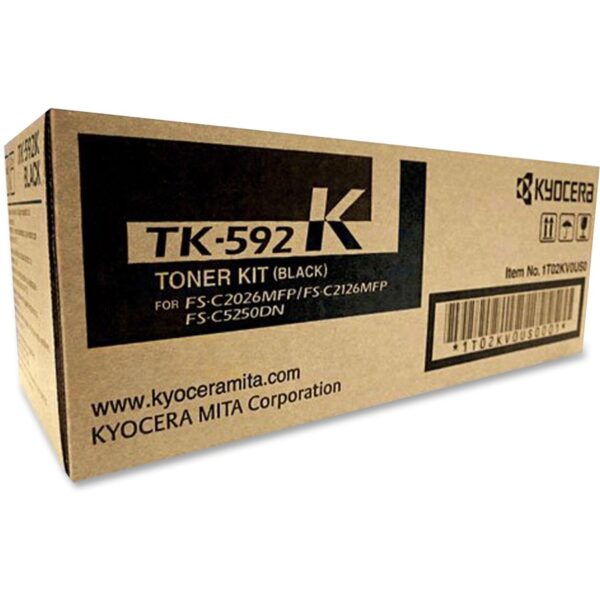 Kyocera TK-592K Original Laser Toner Cartridge - Black - 1 Each