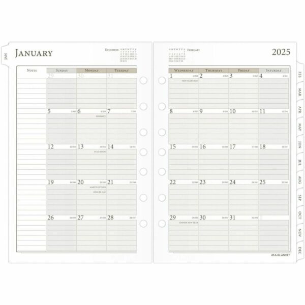 At-A-Glance Daily Monthly Planner Two Page Per Day Refill, Loose-Leaf, Desk Size - Image 2