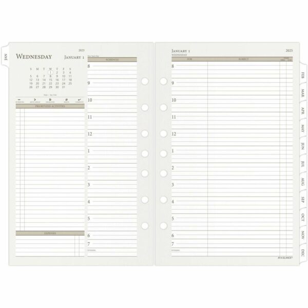 At-A-Glance Daily Monthly Planner Two Page Per Day Refill, Loose-Leaf, Desk Size - Image 3