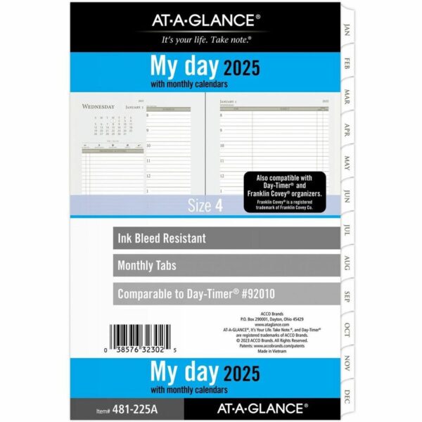 At-A-Glance Daily Monthly Planner Two Page Per Day Refill, Loose-Leaf, Desk Size - Image 4