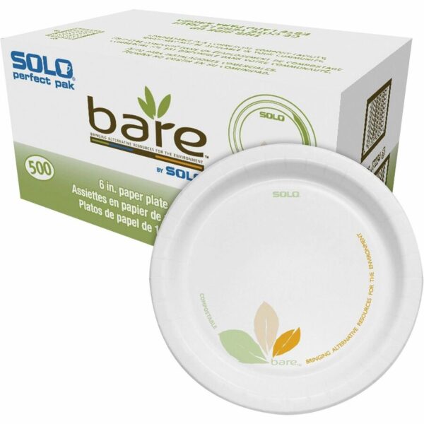 Solo Bare 6" Mediumweight Paper Plates