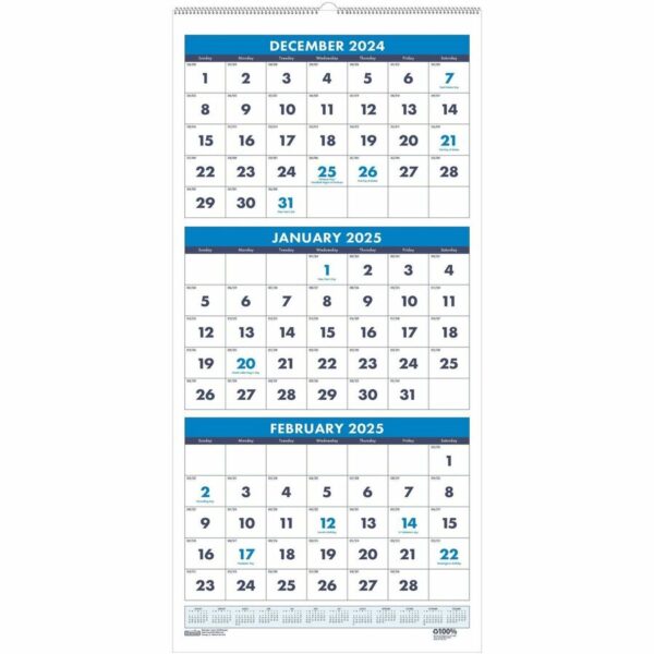 House of Doolittle 3-month Vertical 17" Wall Calendar