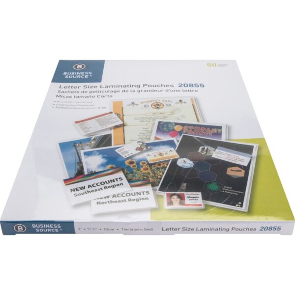 Business Source Letter Size Laminating Pouches - Image 2