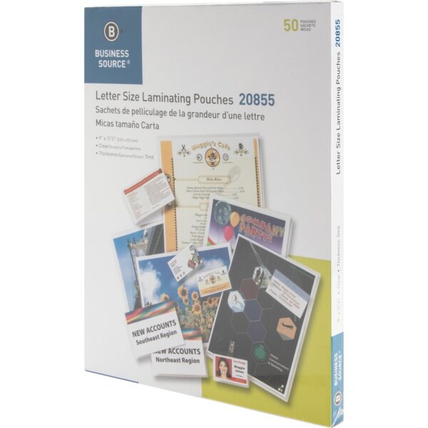 Business Source Letter Size Laminating Pouches - Image 3