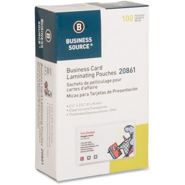 Business Source 5 mil Business Card Laminating Pouches - Image 3