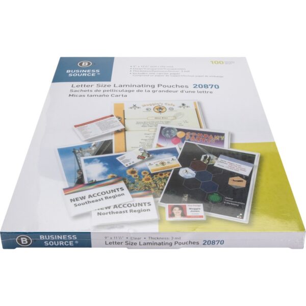 Business Source Letter Size Laminating Pouches - Image 2