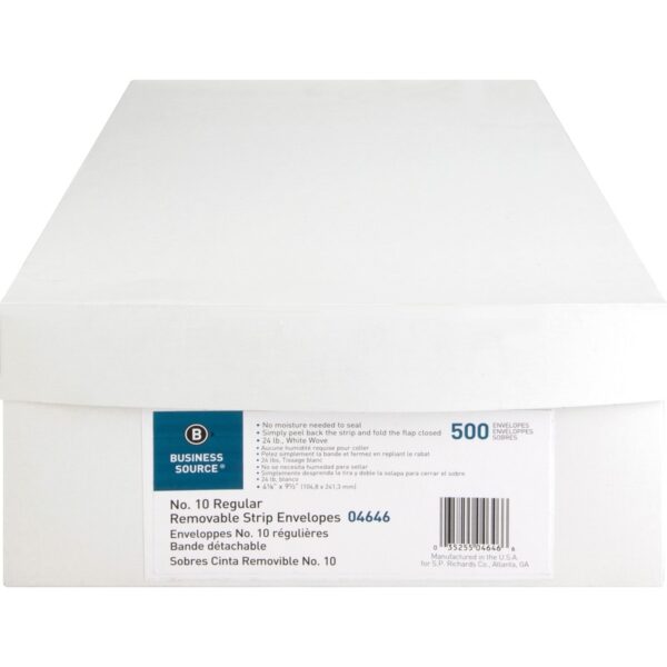 Business Source Plain Peel/Seal Business Envelopes - Image 3