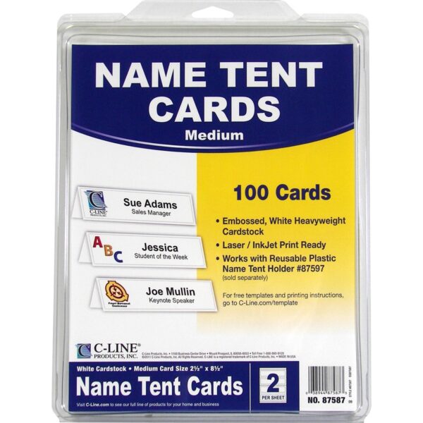 C-Line Embossed Cardstock Name Tents