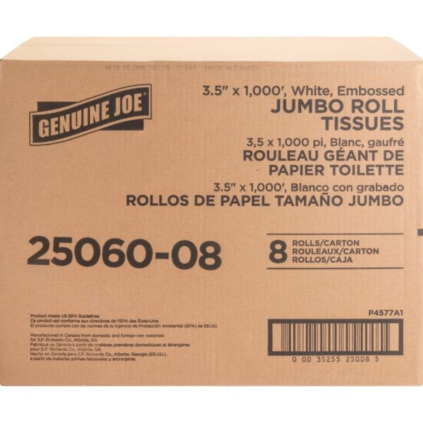 Genuine Joe Jumbo Dispenser Roll Bath Tissue - Image 4