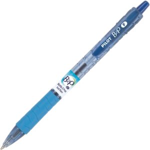 A blue pen with a white dot on it.