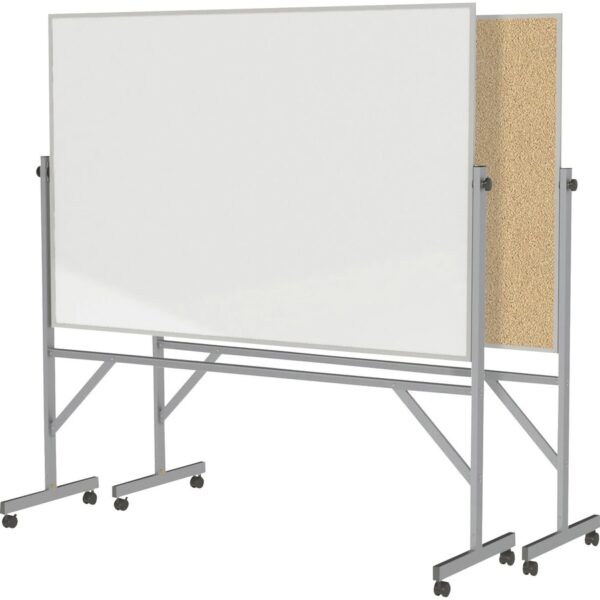 Ghent Reversible Cork Bulletin Board/Non-Magnetic Whiteboard with Aluminum Frame