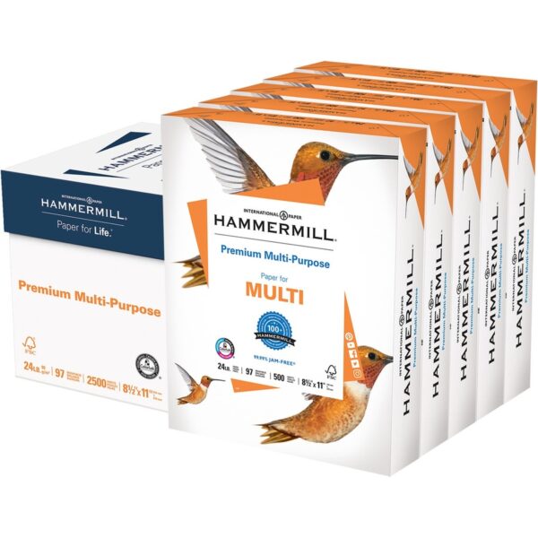 Hammermill Premium Multipurpose Paper- 5 Ream - White