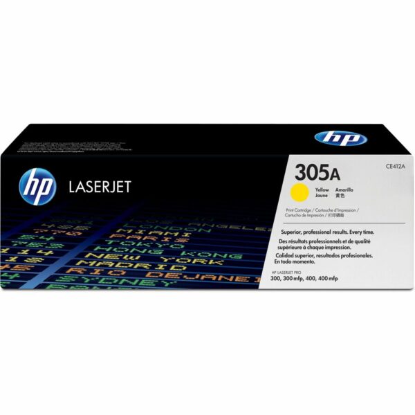 HP 305A (CE412A) Original Standard Yield Laser Toner Cartridge - Single Pack - Yellow - 1 Each