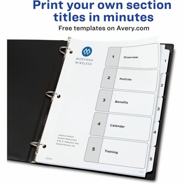 Avery® Ready Index Classic Tab Binder Dividers - Image 2