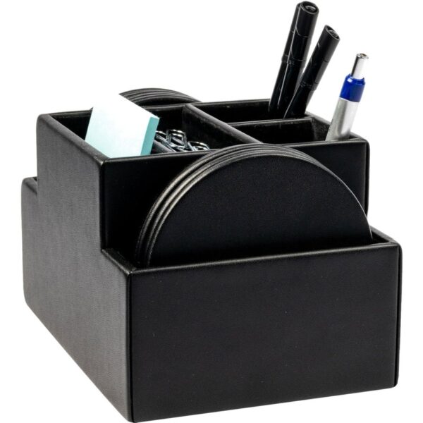 Dacasso Black Leather Desk Supply Organizer - Image 3