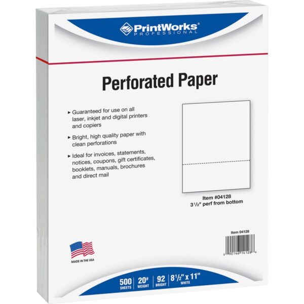 A package of perforated paper is shown.