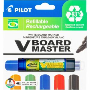 A package of refillable markers for writing on paper.