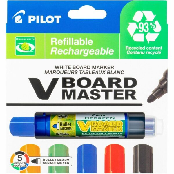 A package of refillable markers for writing on paper.