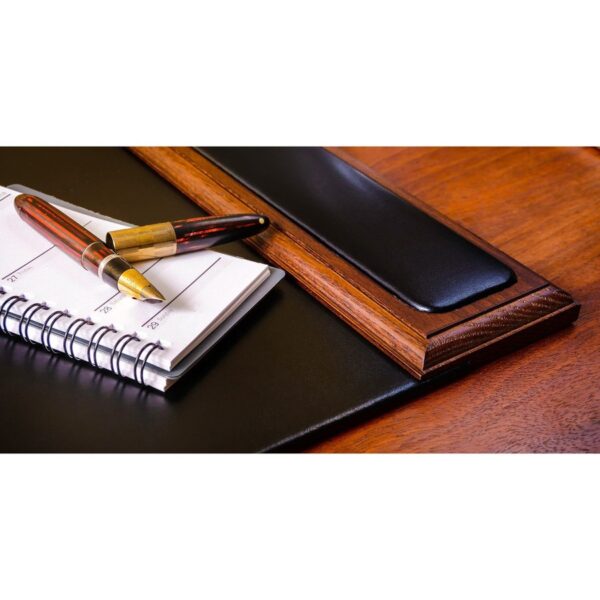 Dacasso Walnut & Leather Side-Rail Desk Pad - Image 3