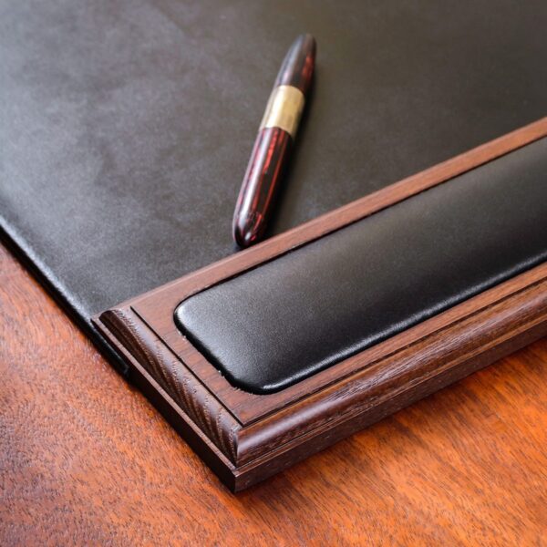 Dacasso Walnut & Leather Side-Rail Desk Pad - Image 4