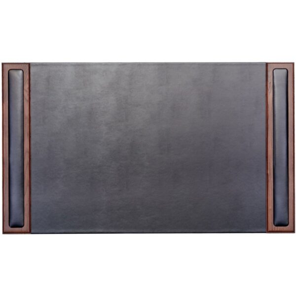 Dacasso Walnut & Leather Side-Rail Desk Pad