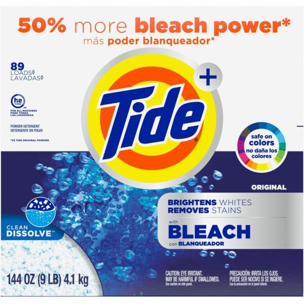 A box of tide powder is shown.