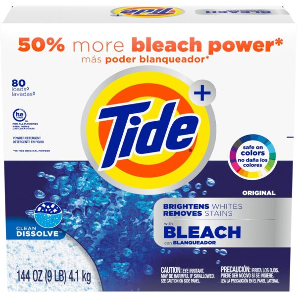 A box of tide powder is shown.