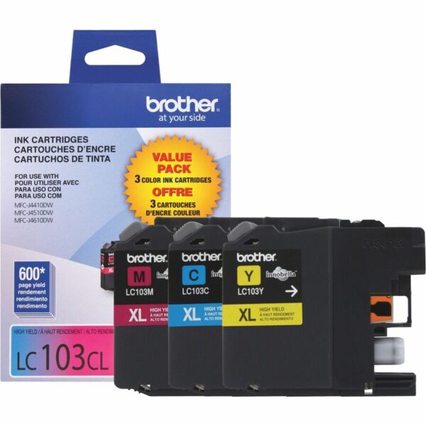 Brother Innobella LC1033PKS Original High Yield Inkjet Ink Cartridge - Tri-pack - Cyan, Magenta, Yellow - 3 / Pack