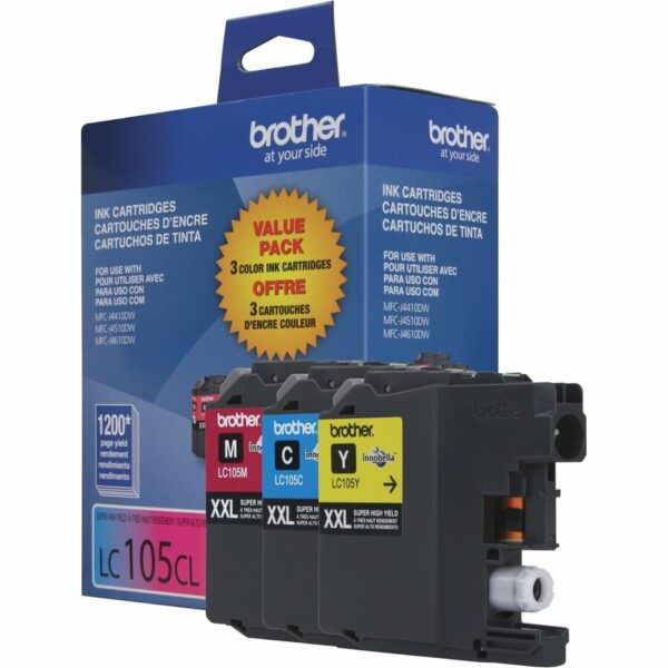 Brother Innobella LC1053PKS Original High Yield Inkjet Ink Cartridge - Tri-pack - Assorted, Magenta, Yellow - 3 / Pack - Image 2