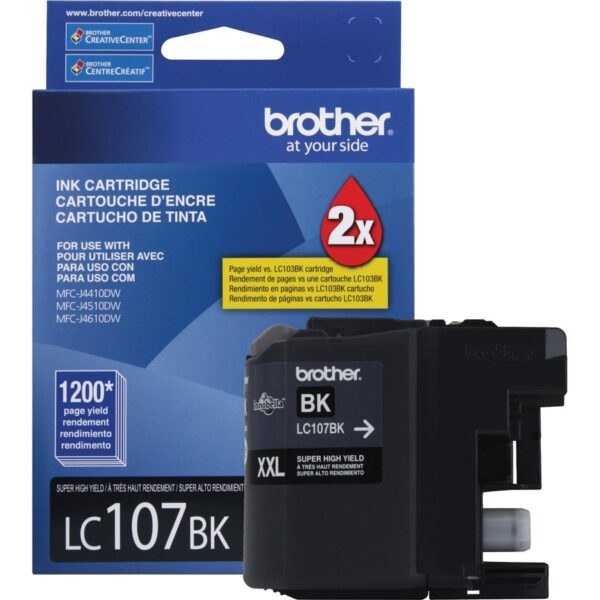 Brother Innobella LC107BK Original High Yield Inkjet Ink Cartridge - Black - 1 Each