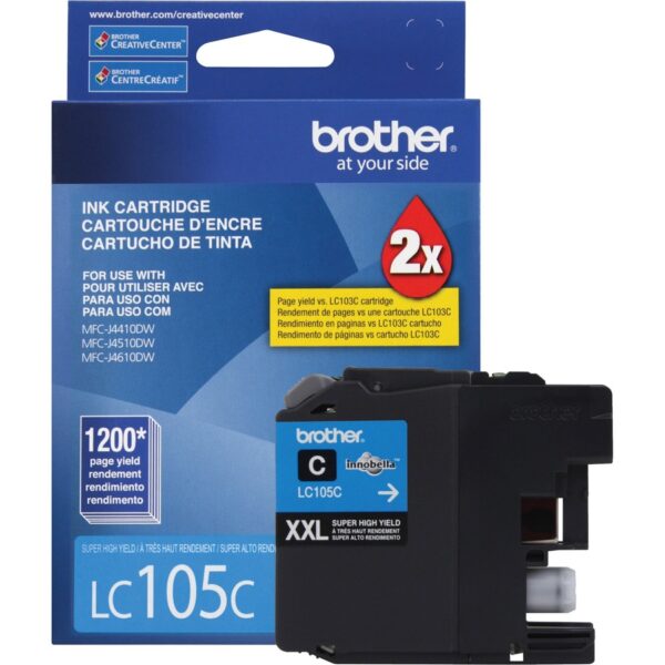 Brother Innobella LC105C Original High Yield Inkjet Ink Cartridge - Cyan - 1 Each