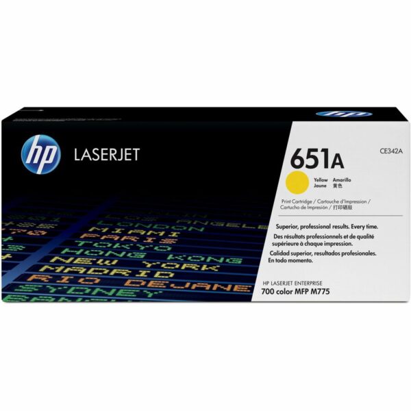 HP 651A (CE342A) Original Standard Yield Laser Toner Cartridge - Single Pack - Yellow - 1 Each