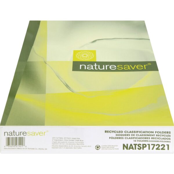 Nature Saver 2/5 Tab Cut Legal Recycled Classification Folder - Image 2