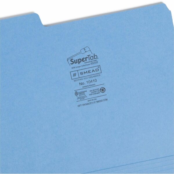 Smead SuperTab 1/3 Tab Cut Letter Recycled Top Tab File Folder - Image 3